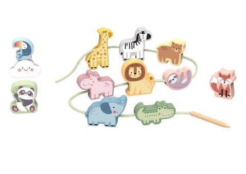 TOOKY TOY Drewniane Klocki do nawlekania ZOO TOOKY TOY Drewniane Klocki do nawlekania ZOO
