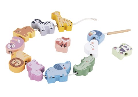 TOOKY TOY Drewniane Klocki do nawlekania ZOO TOOKY TOY Drewniane Klocki do nawlekania ZOO