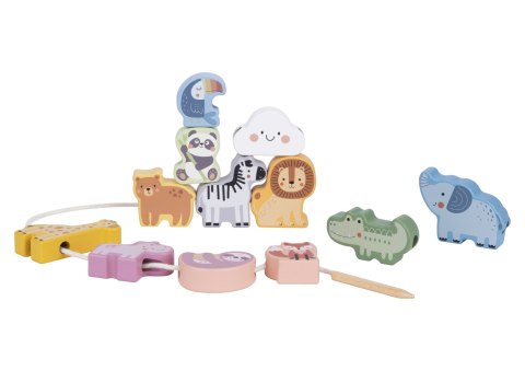 TOOKY TOY Drewniane Klocki do nawlekania ZOO TOOKY TOY Drewniane Klocki do nawlekania ZOO