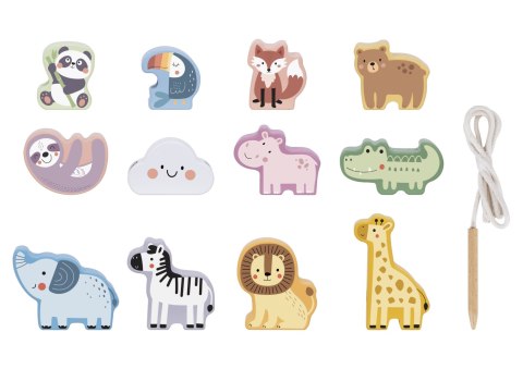 TOOKY TOY Drewniane Klocki do nawlekania ZOO TOOKY TOY Drewniane Klocki do nawlekania ZOO