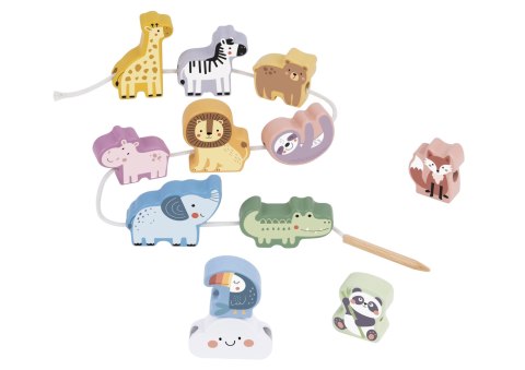 TOOKY TOY Drewniane Klocki do nawlekania ZOO TOOKY TOY Drewniane Klocki do nawlekania ZOO