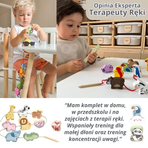 TOOKY TOY Drewniane Koraliki Klocki do Nawlekania Morskie Zwierzęta 13 el. TOOKY TOY Drewniane Koraliki Klocki do Nawlekania Morskie Zwierzęta 13 el.