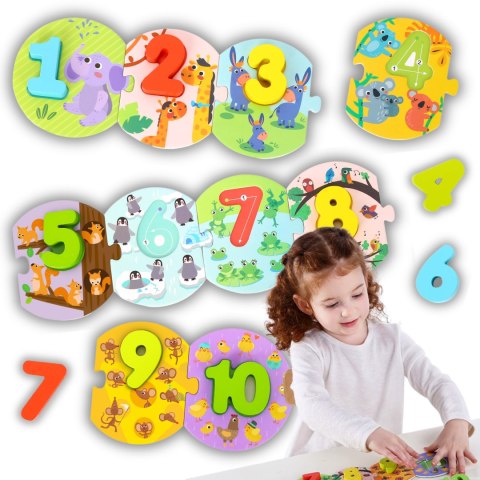TOOKY TOY Edukacyjne Puzzle Układanka Montessori Nauka Liczenia TOOKY TOY Edukacyjne Puzzle Układanka Montessori Nauka Liczenia