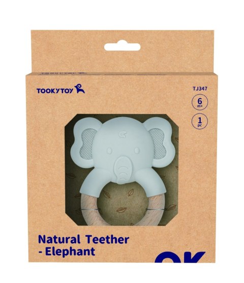 TOOKY TOY Gryzak Słonik Drewniany Obręcz TOOKY TOY Gryzak Słonik Drewniany Obręcz