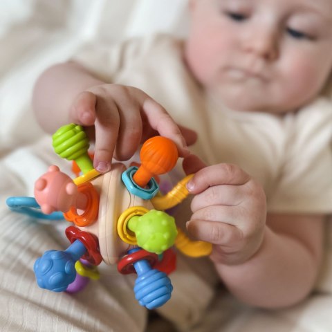 WOOPIE BABY Miękka Grzechotka 2w1 Gryzak Zabawka Sensoryczna dla Niemowląt 0m+ WOOPIE BABY Miękka Grzechotka 2w1 Gryzak Zabawka Sensoryczna dla Niemowląt 0m+