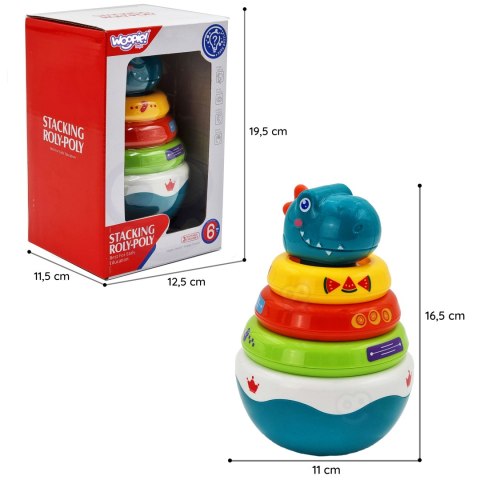 WOOPIE BABY Zabawka Sensoryczna Dino Układanka Piramidka dla Niemowląt WOOPIE BABY Zabawka Sensoryczna Dino Układanka Piramidka dla Niemowląt