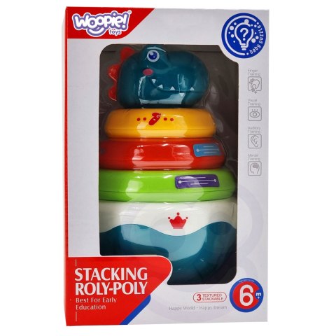 WOOPIE BABY Zabawka Sensoryczna Dino Układanka Piramidka dla Niemowląt WOOPIE BABY Zabawka Sensoryczna Dino Układanka Piramidka dla Niemowląt