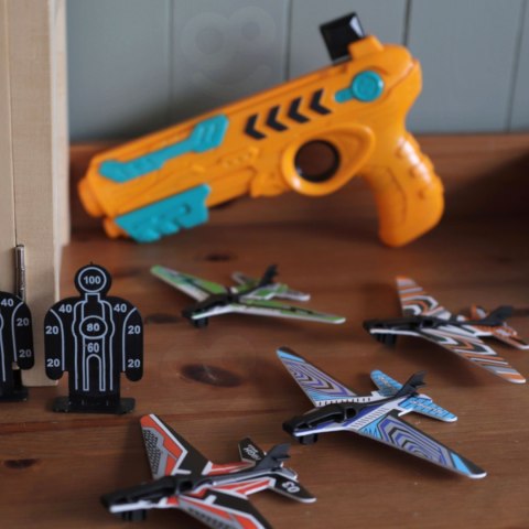 WOOPIE Pistolet Wyrzutnia Samolotów Automatyczna + 4 Samoloty WOOPIE Pistolet Wyrzutnia Samolotów Automatyczna + 4 Samoloty