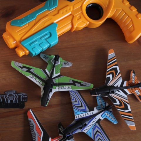 WOOPIE Pistolet Wyrzutnia Samolotów Automatyczna + 4 Samoloty WOOPIE Pistolet Wyrzutnia Samolotów Automatyczna + 4 Samoloty