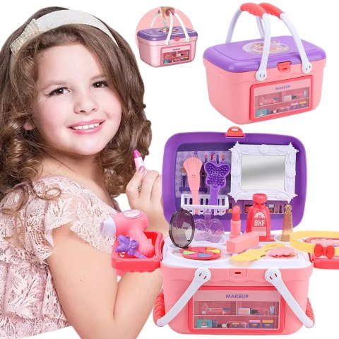 WOOPIE Toaletka dla Dziewczynki 2w1 Salon Piękności Przenośny w Koszyku 26 el WOOPIE Toaletka dla Dziewczynki 2w1 Salon Piękności Przenośny w Koszyku 26 el