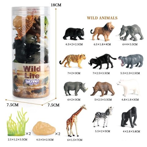 WOOPIE Zestaw Figurki Dzikie Zwierzęta 16 szt. WOOPIE Zestaw Figurki Dzikie Zwierzęta 16 szt.