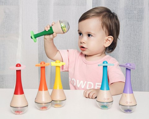 CLASSIC WORLD Grzechotka 2w1 Drewniany Instrument Tęczowy Marakas 1 szt. CLASSIC WORLD Grzechotka 2w1 Drewniany Instrument Tęczowy Marakas 1 szt.