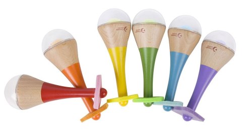 CLASSIC WORLD Grzechotka 2w1 Drewniany Instrument Tęczowy Marakas 1 szt. CLASSIC WORLD Grzechotka 2w1 Drewniany Instrument Tęczowy Marakas 1 szt.