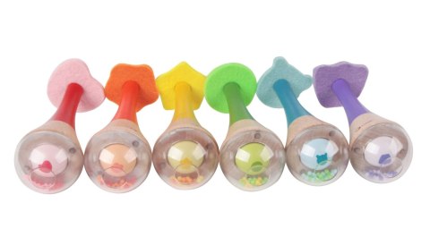 CLASSIC WORLD Grzechotka 2w1 Drewniany Instrument Tęczowy Marakas 1 szt. CLASSIC WORLD Grzechotka 2w1 Drewniany Instrument Tęczowy Marakas 1 szt.