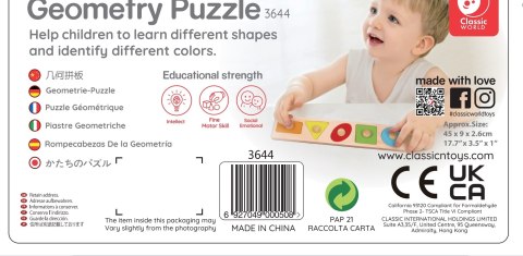 CLASSIC WORLD Układanka MONTESSORI dla Dzieci Nauka Kształtów Figur Kolorów 7 el. CLASSIC WORLD Układanka MONTESSORI dla Dzieci Nauka Kształtów Figur Kolorów 7 el.