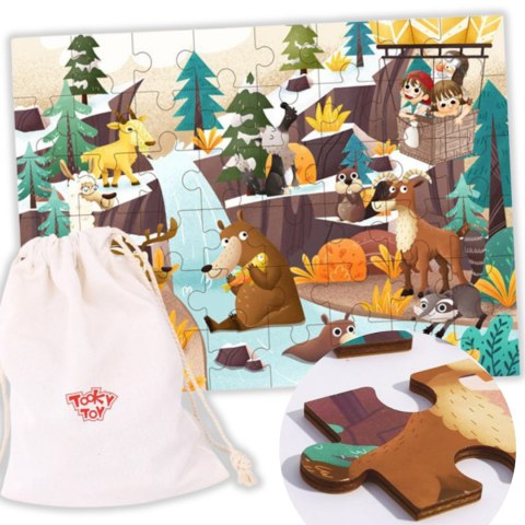 TOOKY TOY Puzzle z Woreczkiem Alpejskie Zwierzęta i Krajobraz 49 el. TOOKY TOY Puzzle z Woreczkiem Alpejskie Zwierzęta i Krajobraz 49 el.