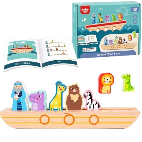 Tooky Toy Drewniana Arka Noego + Książeczka z Zagadkami Tooky Toy Drewniana Arka Noego + Książeczka z Zagadkami