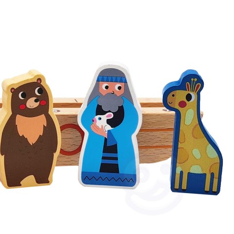 Tooky Toy Drewniana Arka Noego + Książeczka z Zagadkami Tooky Toy Drewniana Arka Noego + Książeczka z Zagadkami