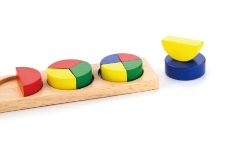 VIGA Drewniana Układanka Klocki Matematyczne Ułamki 10 Klocków Montessori VIGA Drewniana Układanka Klocki Matematyczne Ułamki 10 Klocków Montessori
