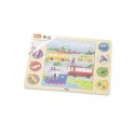 VIGA Drewniane Puzzle Odgadnij po Cieniu - Środki Transportu Układanka 17 el.