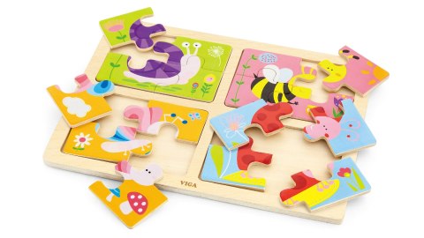 VIGA Drewniane Puzzle Owady 4w1 VIGA Drewniane Puzzle Owady 4w1