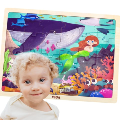 VIGA Drewniane Puzzle Układanka 24 el. Sekrety Morza VIGA Drewniane Puzzle Układanka 24 el. Sekrety Morza
