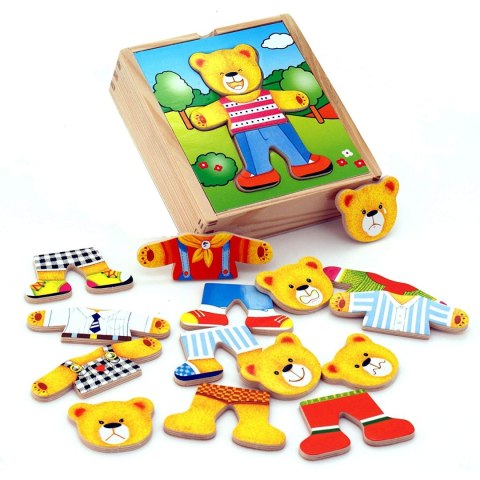 VIGA Drewniane Puzzle Układanka Edukacyjna Ubierz Misia Chłopca VIGA Drewniane Puzzle Układanka Edukacyjna Ubierz Misia Chłopca
