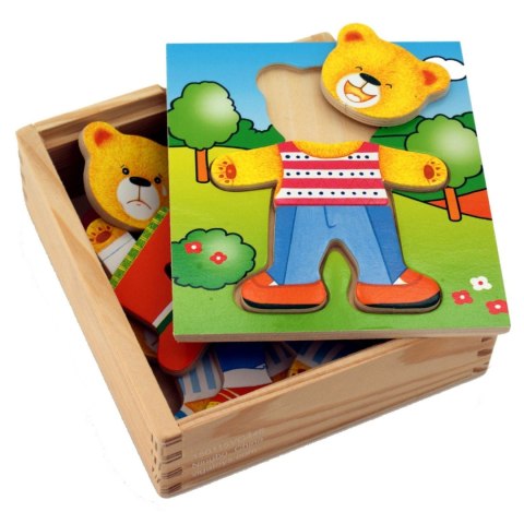 VIGA Drewniane Puzzle Układanka Edukacyjna Ubierz Misia Chłopca VIGA Drewniane Puzzle Układanka Edukacyjna Ubierz Misia Chłopca
