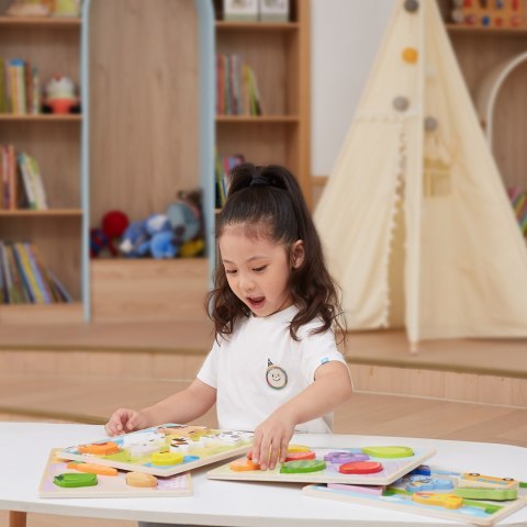 VIGA Drewniane Puzzle Układanka Montessori 2w1 Figurki Farma VIGA Drewniane Puzzle Układanka Montessori 2w1 Figurki Farma