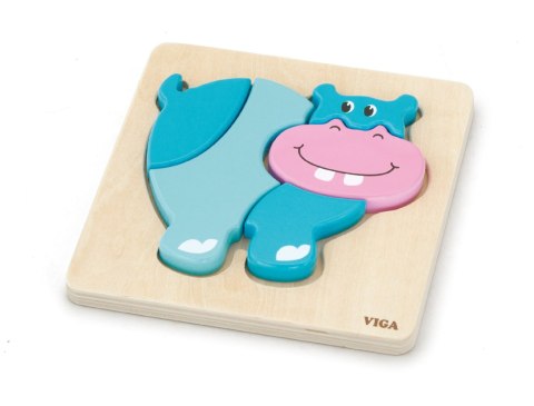 VIGA Pierwsze drewniane Puzzle maluszka Hipopotam VIGA Pierwsze drewniane Puzzle maluszka Hipopotam
