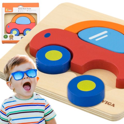 VIGA Pierwsze drewniane Puzzle maluszka Samochód VIGA Pierwsze drewniane Puzzle maluszka Samochód