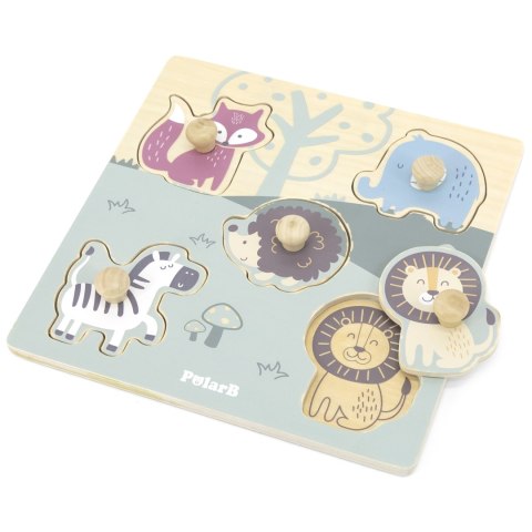 VIGA PolarB Drewniane Puzzle Zwierzęta z Pinezkami VIGA PolarB Drewniane Puzzle Zwierzęta z Pinezkami
