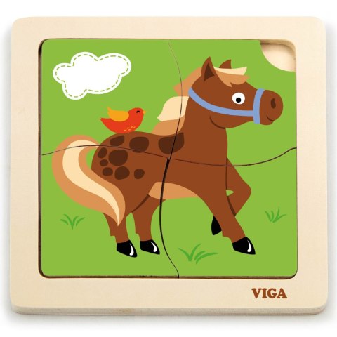 VIGA Poręczne Drewniane Puzzle Konik VIGA Poręczne Drewniane Puzzle Konik