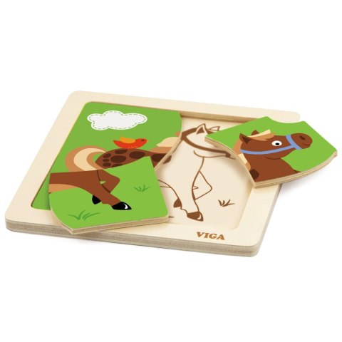 VIGA Poręczne Drewniane Puzzle Konik VIGA Poręczne Drewniane Puzzle Konik