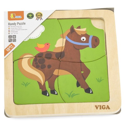 VIGA Poręczne Drewniane Puzzle Konik VIGA Poręczne Drewniane Puzzle Konik