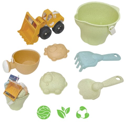WOOPIE GREEN Zestaw do Piasku + Koparka w Wiaderku 7 el. BIODEGRADOWALNY ORGANICZNY MATERIAŁ WOOPIE GREEN Zestaw do Piasku + Koparka w Wiaderku 7 el. BIODEGRADOWALNY ORGANICZNY MATERIAŁ