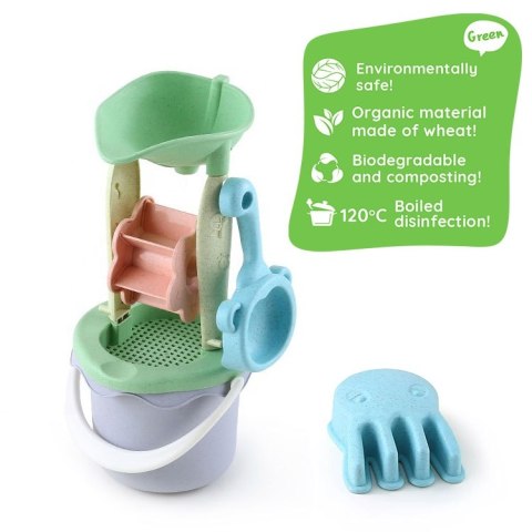 WOOPIE GREEN Zestaw do Piasku w Wiaderku z Kołowrotkiem 9 el. BIODEGRADOWALNY ORGANICZNY MATERIAŁ WOOPIE GREEN Zestaw do Piasku w Wiaderku z Kołowrotkiem 9 el. BIODEGRADOWALNY ORGANICZNY MATERIAŁ