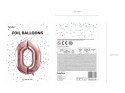 Balon foliowy Cyfra '0', 86cm, różowe złoto Partydeco