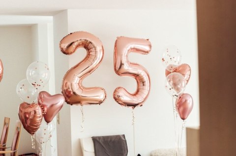 Balon foliowy Cyfra '2', 86cm, różowe złoto Partydeco Balon foliowy Cyfra '2', 86cm, różowe złoto Partydeco