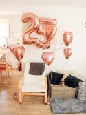 Balon foliowy Cyfra '5', 86cm, różowe złoto Partydeco