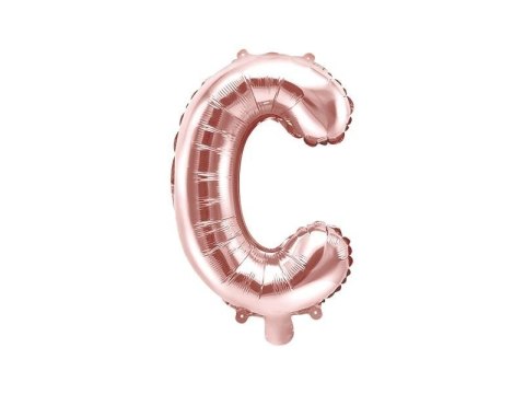 Balon foliowy Litera C, 35cm, Rose Gold różowe złoto Partydeco Balon foliowy Litera C, 35cm, Rose Gold różowe złoto Partydeco