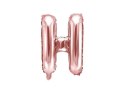 Balon foliowy Litera H, 35cm, Rose Gold różowe złoto Partydeco