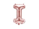 Balon foliowy Litera I, 35cm, Rose Gold różowe złoto Partydeco