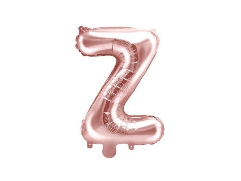 Balon foliowy Litera Z, 35cm, Rose Gold różowe złoto Partydeco Balon foliowy Litera Z, 35cm, Rose Gold różowe złoto Partydeco
