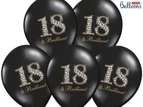 Balony Lateksowe, 18 Urodziny, Pastelowe Czarne, 30cm, 6szt. Partydeco Balony Lateksowe, 18 Urodziny, Pastelowe Czarne, 30cm, 6szt. Partydeco