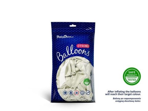 Balony lateksowe Strong, Białe, Pastel Pure White, 12cm, 100 szt. Partydeco Balony lateksowe Strong, Białe, Pastel Pure White, 12cm, 100 szt. Partydeco