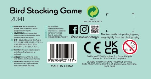CLASSIC WORLD Gra Edukacyjna Układanie Klocków Ptaków 23 el. CLASSIC WORLD Gra Edukacyjna Układanie Klocków Ptaków 23 el.