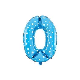 Cyfra 0 Balon Foliowy - 40 cm Niebieska Jixstar