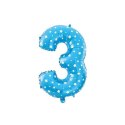 Cyfra 0 Balon Foliowy - 40 cm Niebieska Jixstar