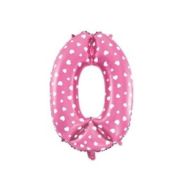 Cyfra 0 Balon Foliowy - 80 cm Różowy Jixstar